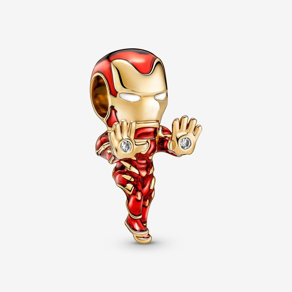 【Moments】PAN Mar The Avengers Iron Man Charm gold red pendant 760268C01 cartoon movie