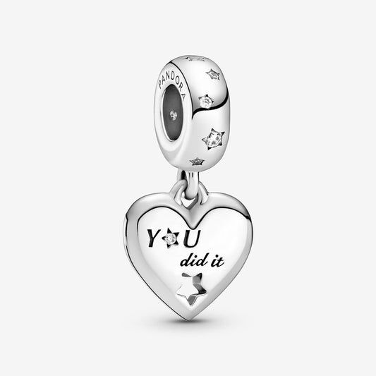 【Moments】Pan Congratulations Heart & Stars Dangle Charm 799323C01 925 Silver You did it pendant