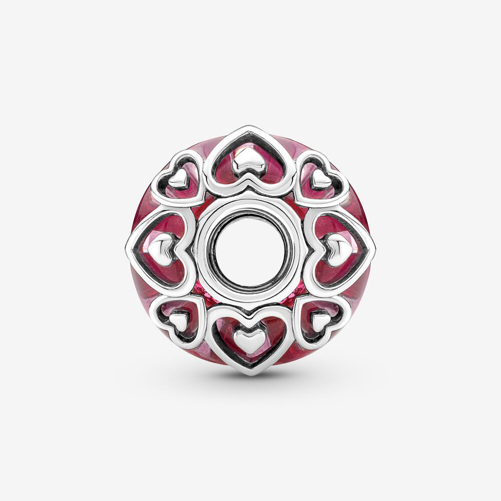 【Moments】Reveal Your Love Pink Murano Glass Charm 791159C00 glass 925 silver 8 lucky number