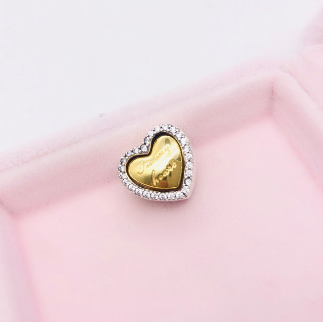 【Moments】 PanShine In My Heart Charm 925 silver 2 in 1 set charm gold for pan 767606CZ