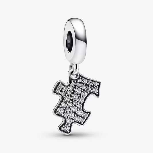 【Moments】PAN Sparkling Puzzle Piece Dangle Charm Sterling silver 925 silver simple 792241C01