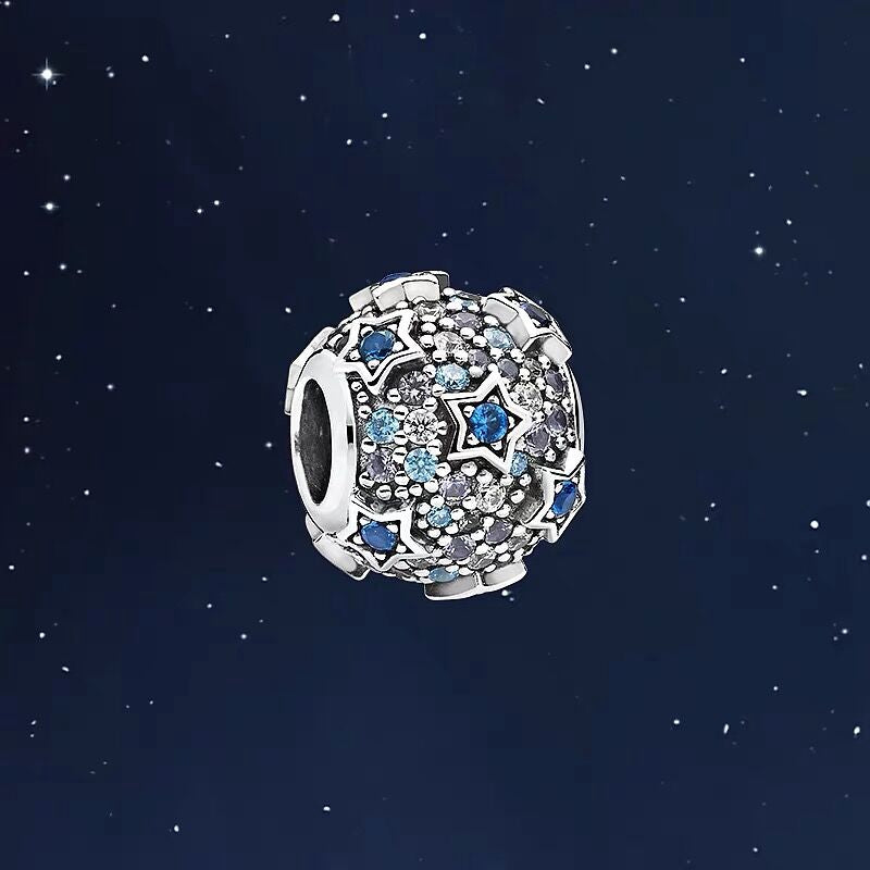 【Moments】Elevated Stars Pavé Charm 925 Silver blue 798467C01