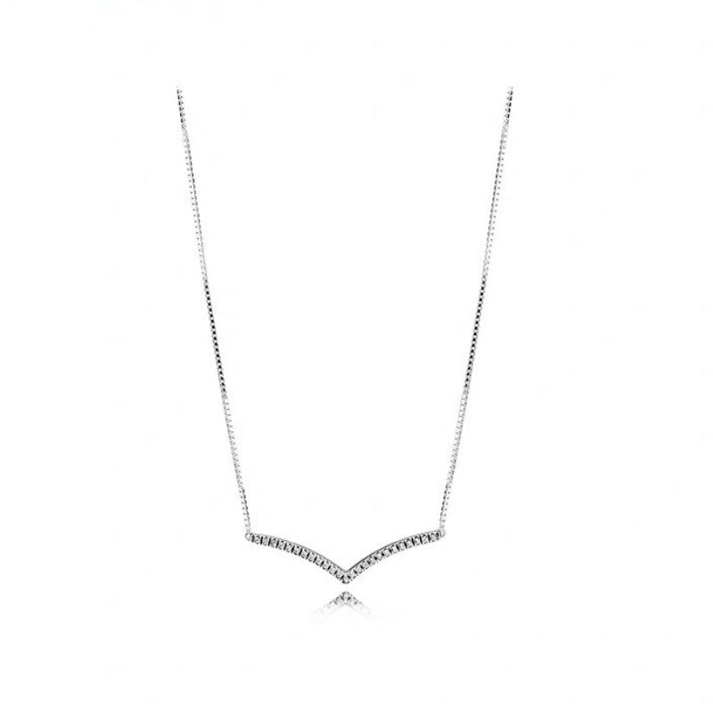 Pan SHIMMERING WISH COLLIER NECKLACE 925 silver diamond 397802CZ