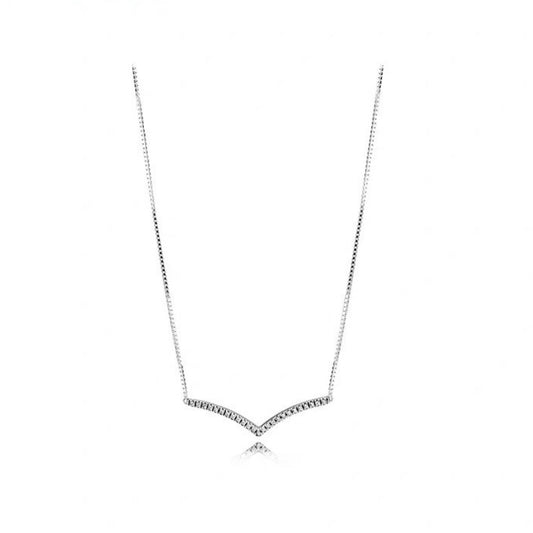 Pan SHIMMERING WISH COLLIER NECKLACE 925 silver diamond 397802CZ