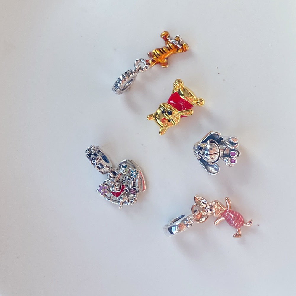 【Moments】Pan Winnie the Pooh Tigger Dangle Charm 925 silver 792213C01 Cartoon animal pendant