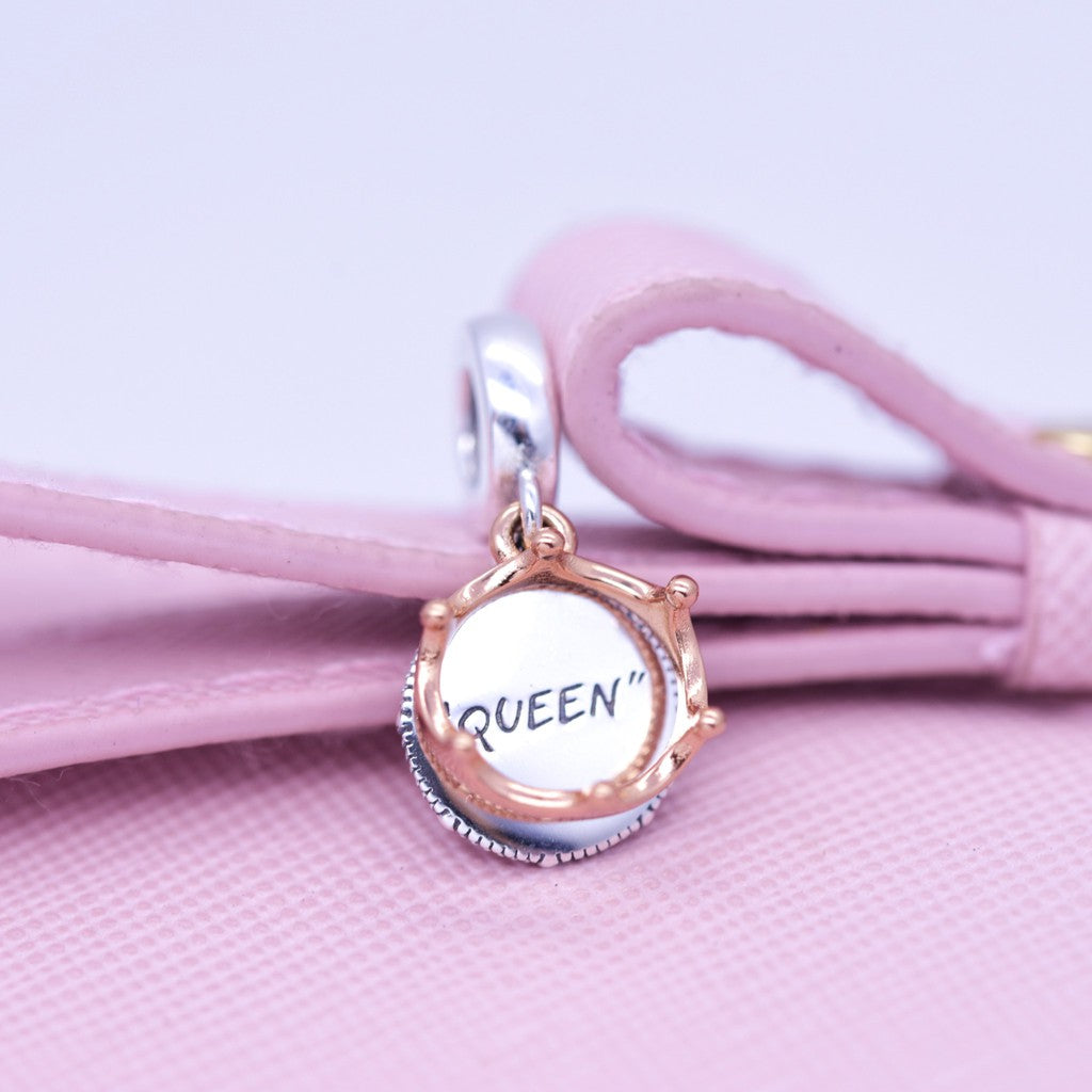 【Moments】Pan Rose Regal Queen Crown Hanging Charm 925 Silver for women pendant 788255