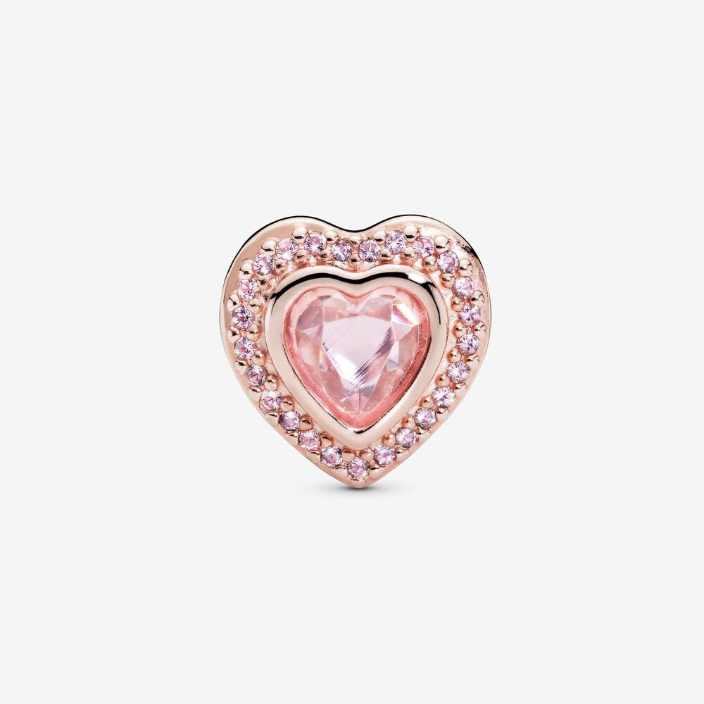 【Moments】 Sparkling Pink Heart Charm Rose gold blue 925 Silver rose gold blue 787608NPM 797608NANB