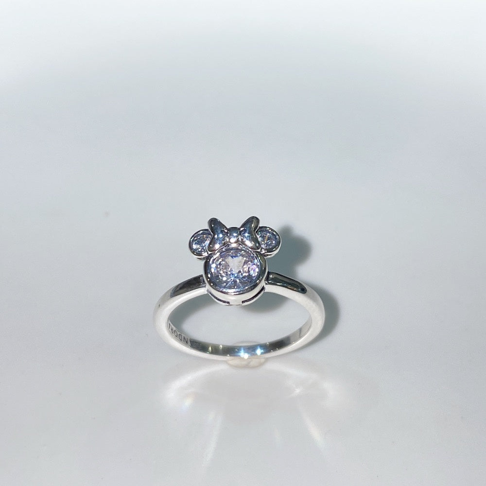 PAN Disy Minnie Mouse Sparkling Head Ring 190074C01 925 silver cartoon classic mickey mouse style