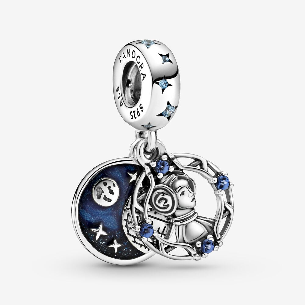 【Moments】St** Wa** x PAN Princess Leia Double Dangle Charm blue pendant 799251C01 925 silver