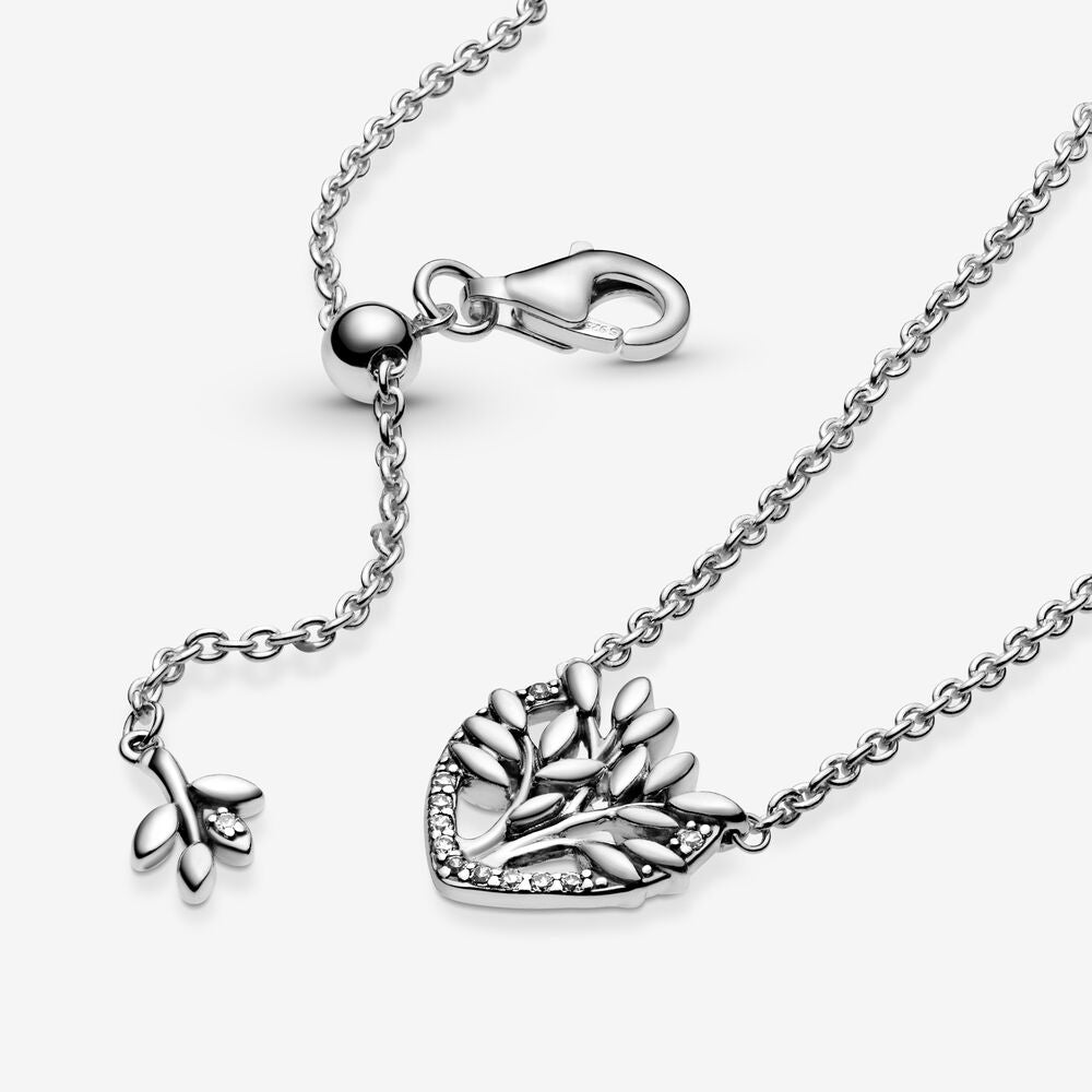 PAN Heart Family Tree Collier Necklace 925 silver  for women diamond Mother's Day 399261C01