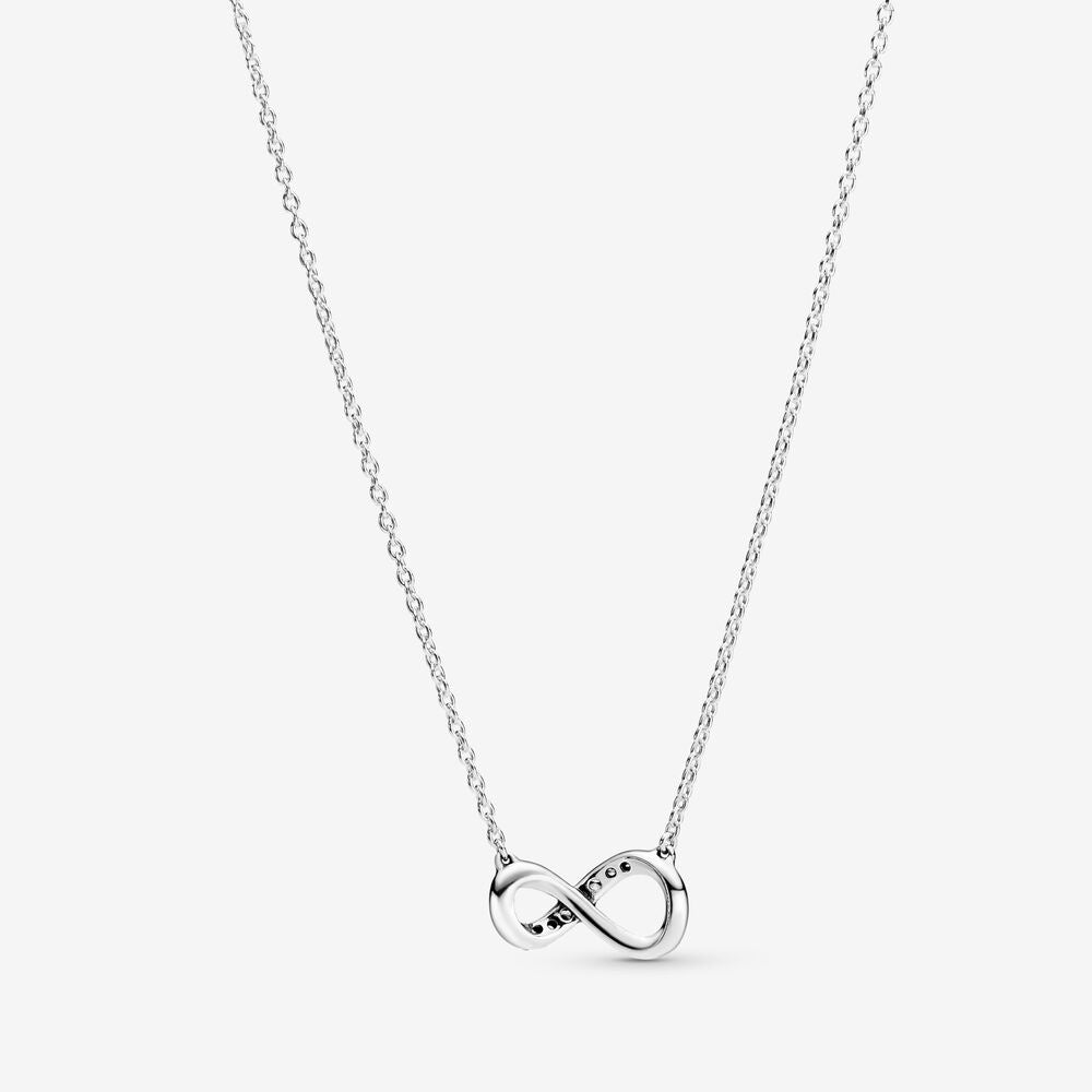 Pan Sparkling Infinity Collier Necklace 925 silver circle diamond Necklace