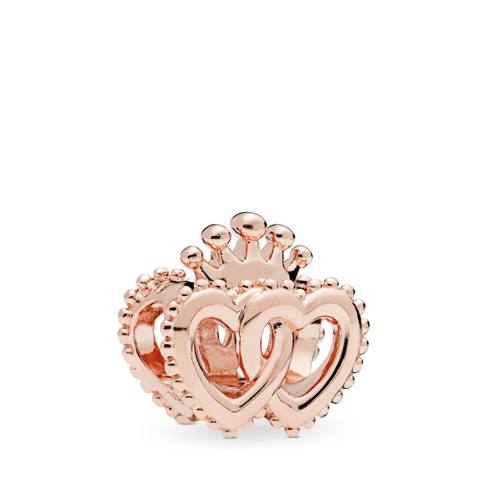 【Moments】PAN INTERLOCKED CROWN HEARTS CHARM 925 Silver rose gold 797670 787670