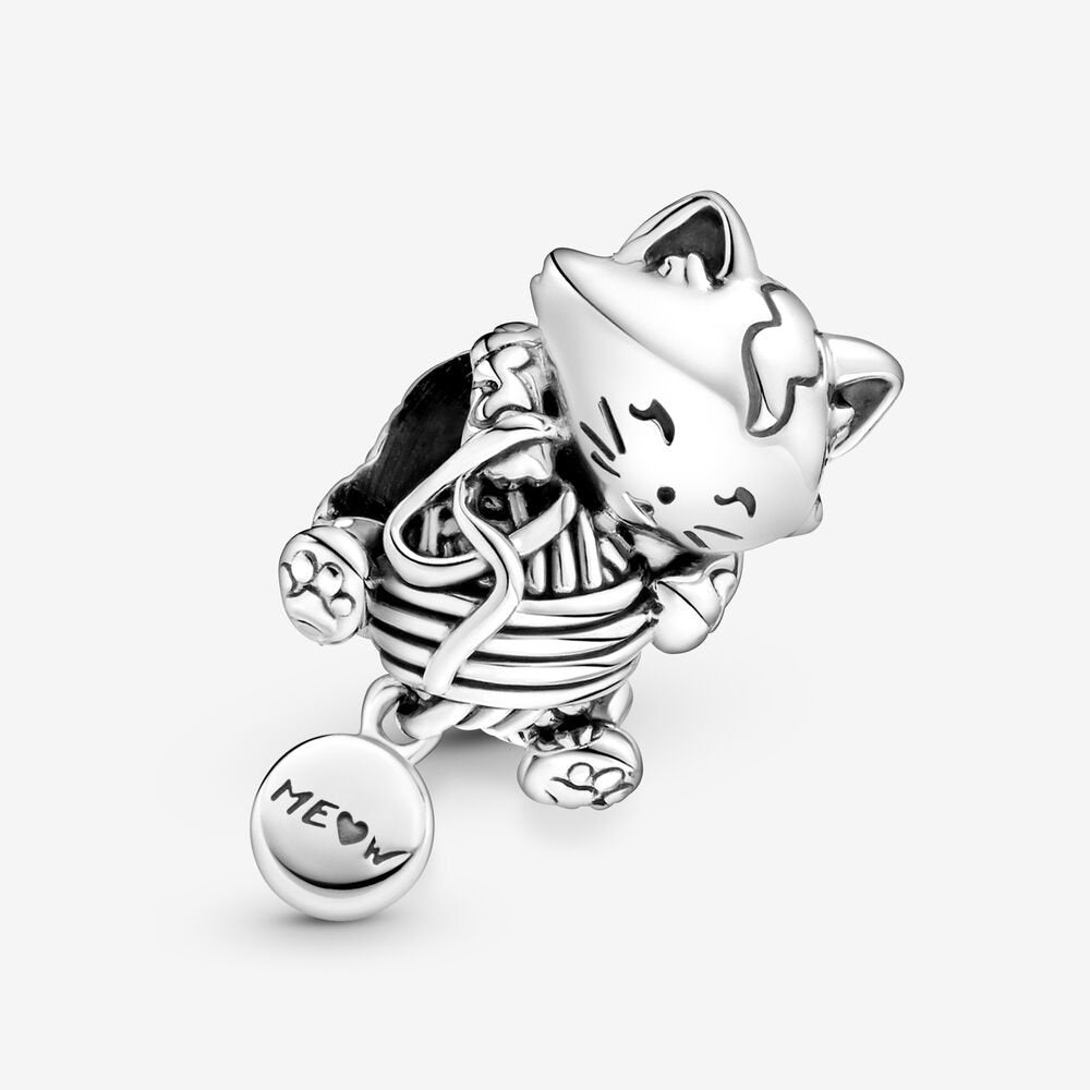 【Moments】PAN Kitten & Yarn Ball Charm 925 silver animal Cat cute penadnt 799535C00