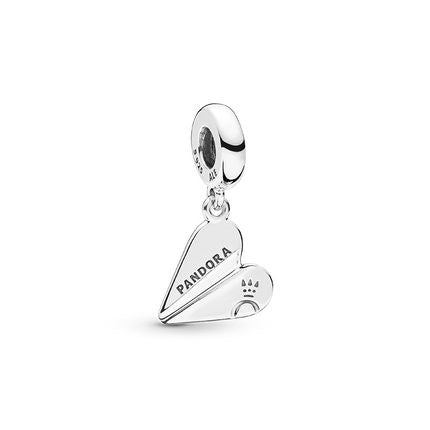 【Moments】PAN Heart Paper Plane Hanging Charm pendant 925 silver for pan 797876CZ