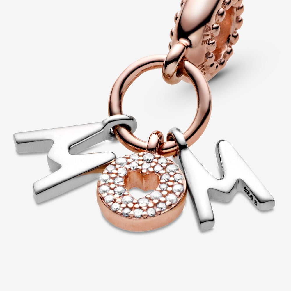 【Moments】PAN Mom Letters Dangle Charm 788828C01 925 silver rose gold Mother MOM rose gold