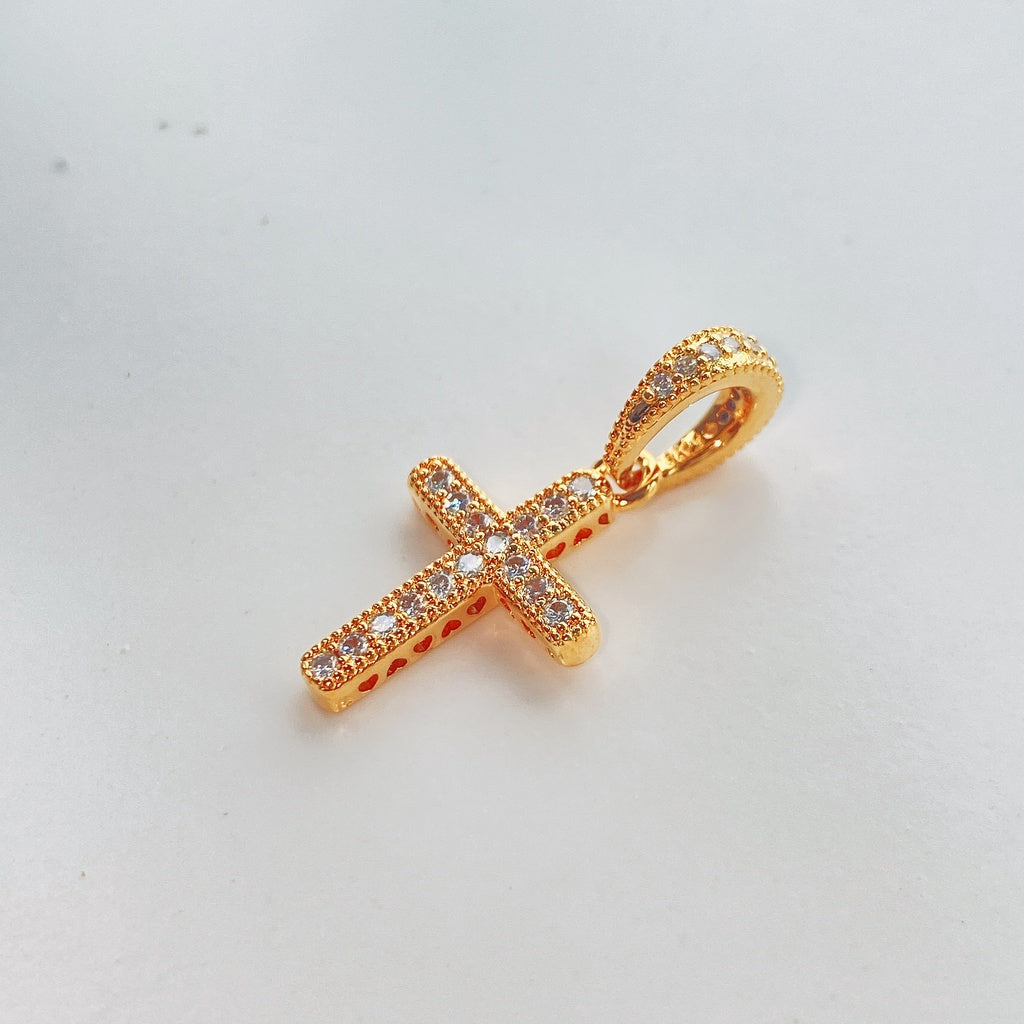 【Moments】Pan Gold Sparkling Cross Pendant Gold 359521C01