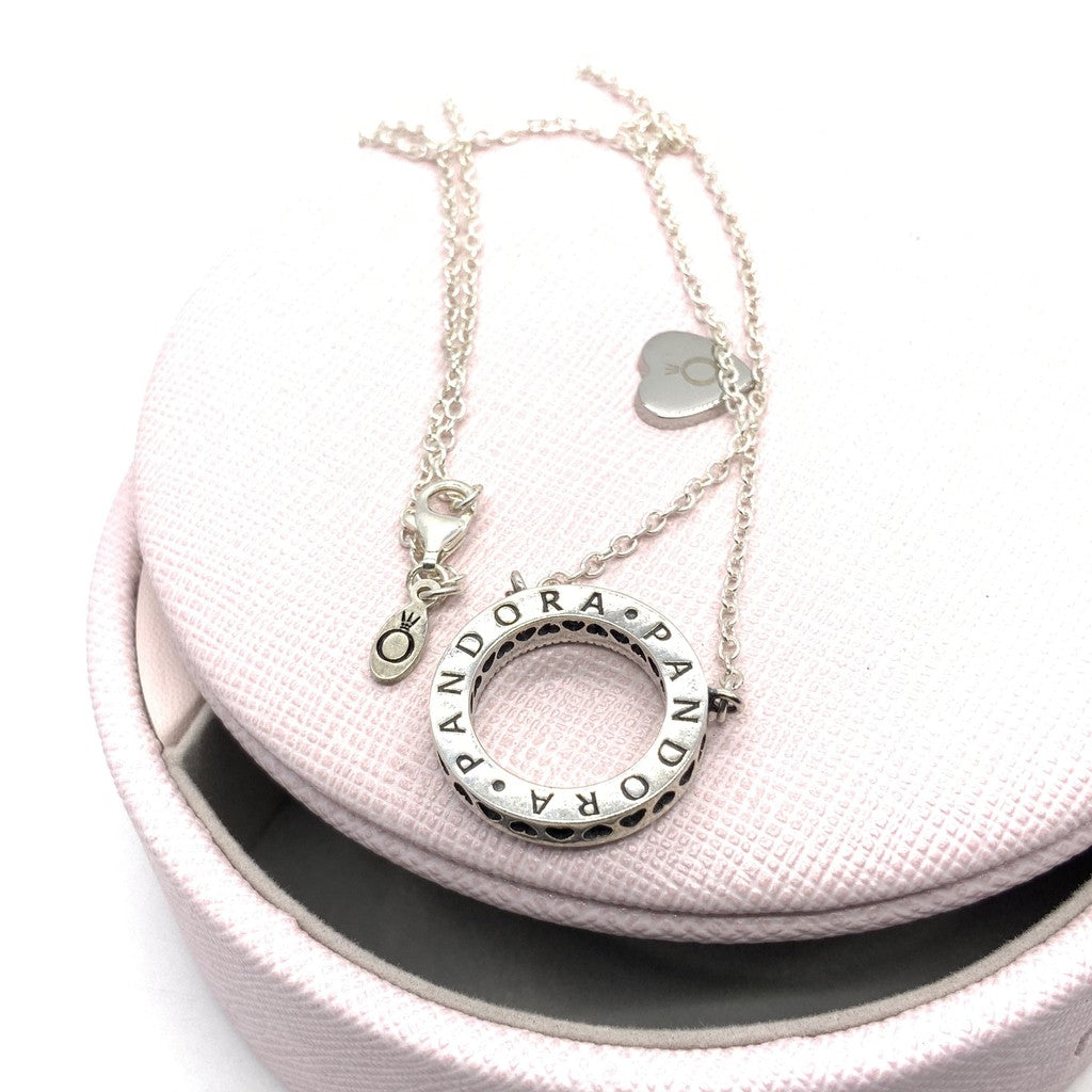 PAN logo reversible collier heart necklace 925 silver Small circle necklace 368651C01 368651C01 387436C01 580514CZ 397436CZ 590514CZ