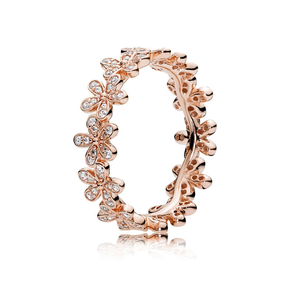 PAN Dazzling Daisy Meadow Stackable Ring 925 silver rose gold 180934CZ 190934CZ