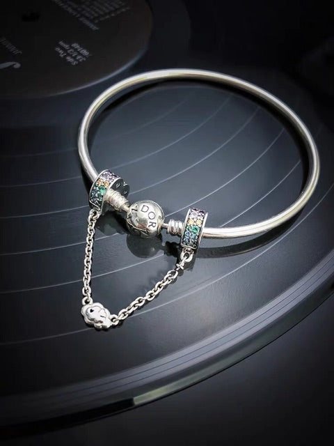 【Moments】PAN  MULTI-COLOUR ARCS OF LOVE SAFETY CHAIN 925 silver charm 797021NRPMX