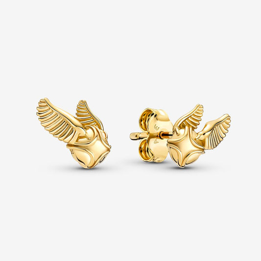 PAN Hary Potter Golden Snitch Stud Earrings gold wing smallest ball 260025C00