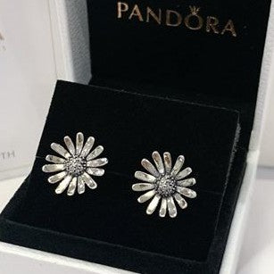 PAN Pavé Daisy Flower Statement Stud Earrings 298812C01 Big flower earings