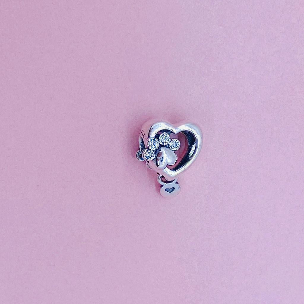 【Moments】PAN Sparkling Paw Print & Heart Charm 798873C01 925 silver sterling silver animal