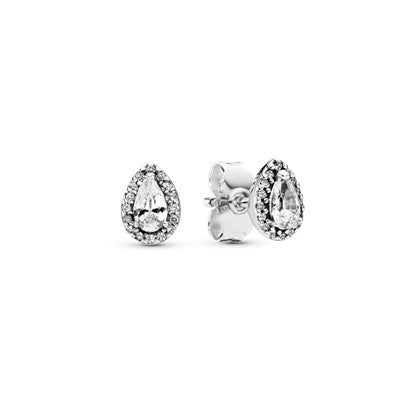 PAN Radiant Teardrops earring Stud Earrings 925 silver diamond rose gold Teardrop Halo Stud Earrings 266252CZ 286252CZ 286252CZ