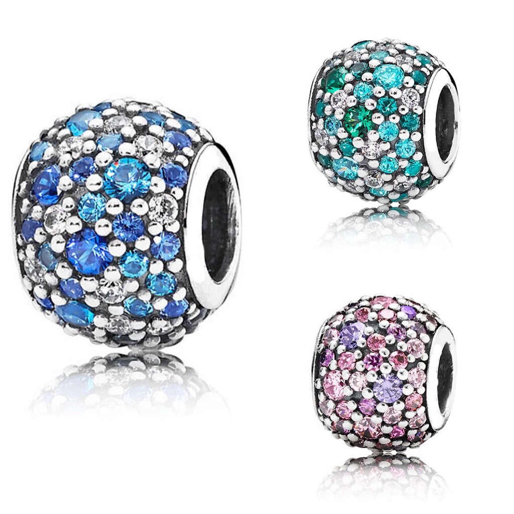 【Moments】Sky Mosaic Pavé Charm 925 Silver OCEAN MOSAIC PAVÉ Charm  Blue Pink Green 791261MCZMX 791261ACZMX 791261NSBMX