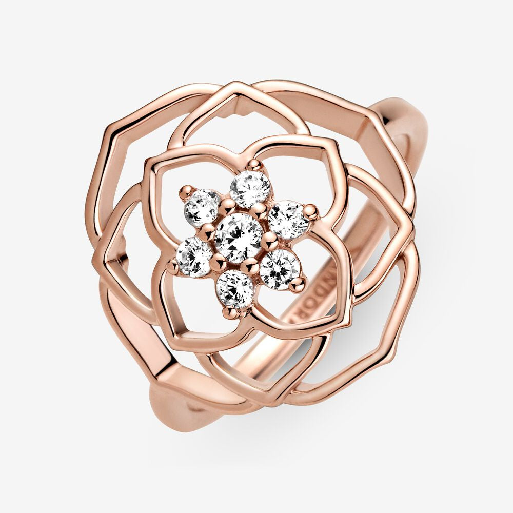 PAN Rose Petals Statement Ring diamond women 189412C01 rose gold