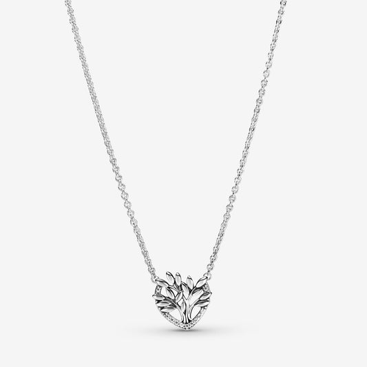 PAN Heart Family Tree Collier Necklace 925 silver  for women diamond Mother's Day 399261C01