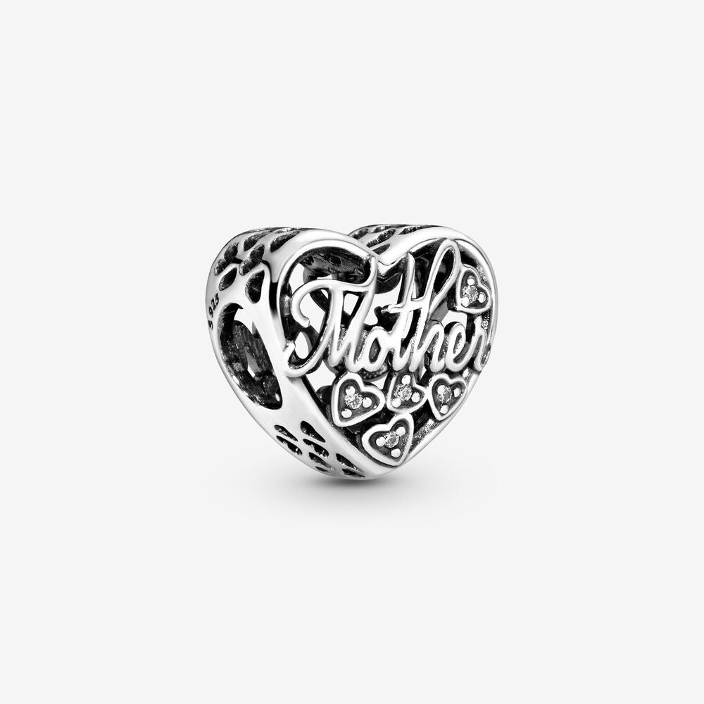 【Moments】Mother and Son Script Openwork Charm 792109CZ Clear 925 silver