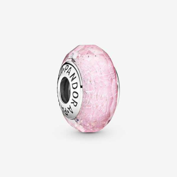 【Moments】PAN Pink Shimmer Faceted Murano Glass Charm 925 silver 791650 rose gold 781650