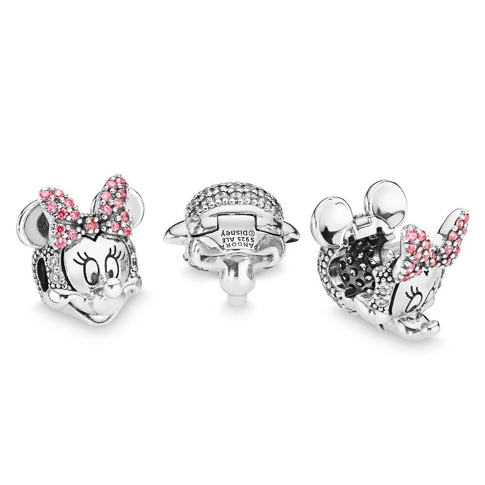 【Moments】Disn** Pan Minnie Mouse Charm Mickey charm zirconia 925 Silver clip bracelet 797495CZ 797496CZS