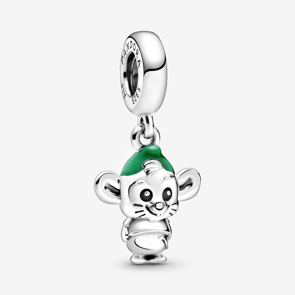【Moments】PAN Disne* Cinderella Gus Mouse Dangle Charm pendant 798849C01 925 silver  green 2020 new