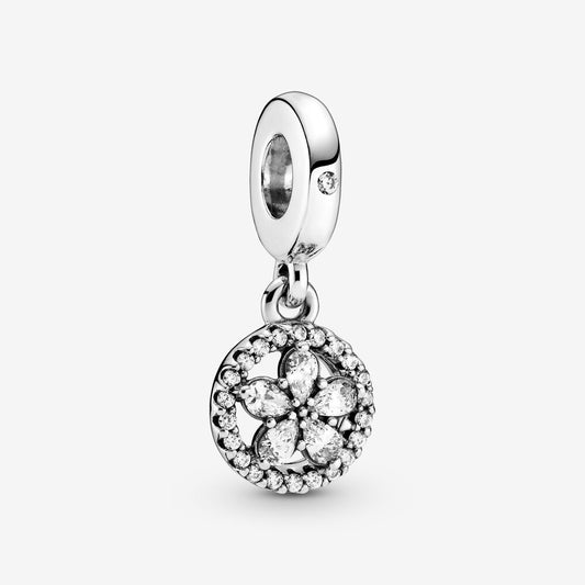 【Moments】Pan Sparkling Snowflake Circle Dangle Charm 799222C01 925 Silver