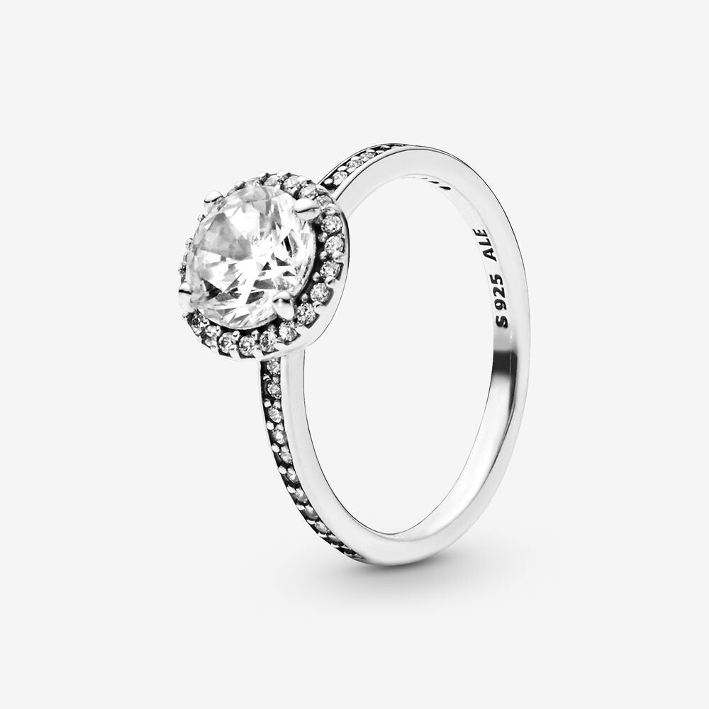 PAN Round Sparkle Halo Ring Classic Elegance Ring 925 silver diamond women ring 196250CZ 161234C01