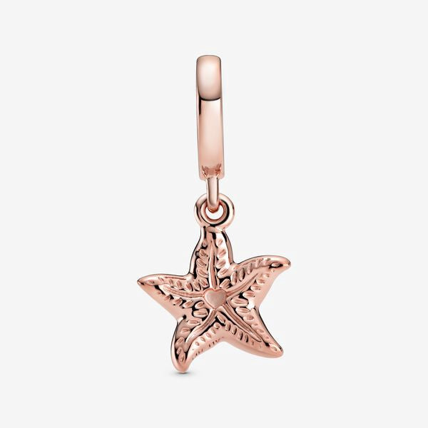 【Moments】Sparkling Starfish Dangle Charm 788942C01 Rose gold Stone blue Crystals