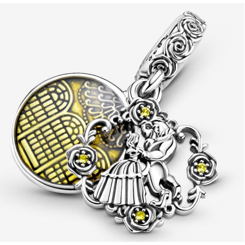 【Moment】PAN Dis*** Beauty and the Beast Dancing Dangle Charm 799014C01 925 Sterling Silver for women