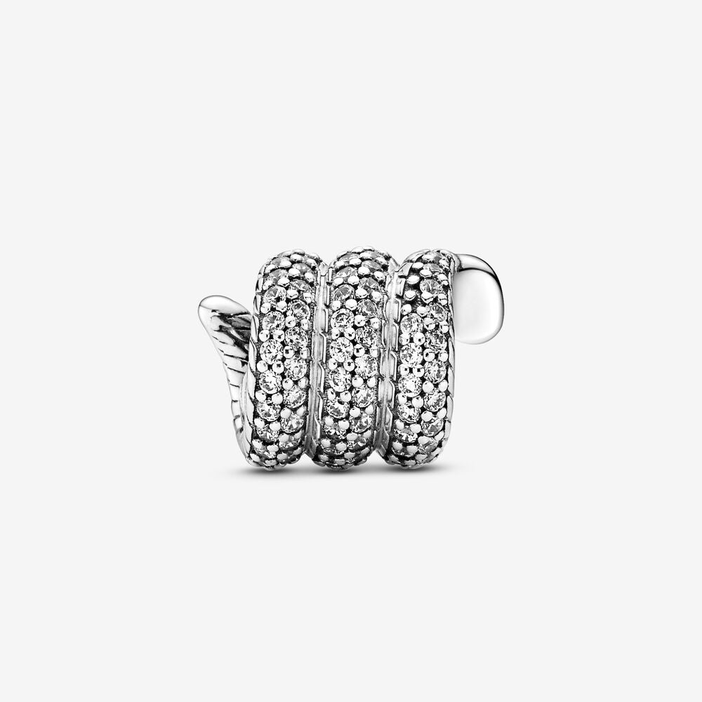 【Moments】PAN Sparkling Wrapped Snake Charm 799099C01 Sterling Silver