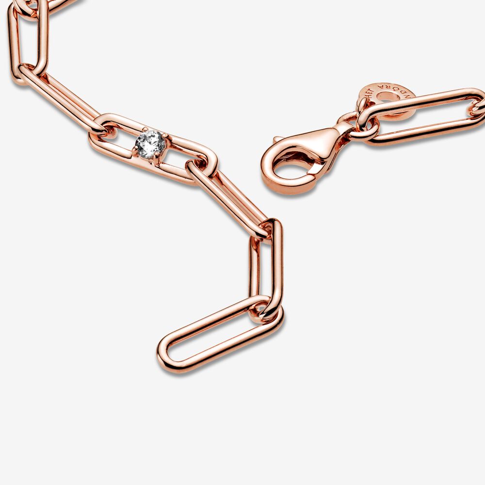 【Moments】Link Chain & Stones Bracelet 589177C01 rose gold With stone Simple atmosphere