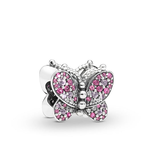 【Moments】Dazzling Pink Butterfly Charm 925 silver pendant for pan 797882NCCMX