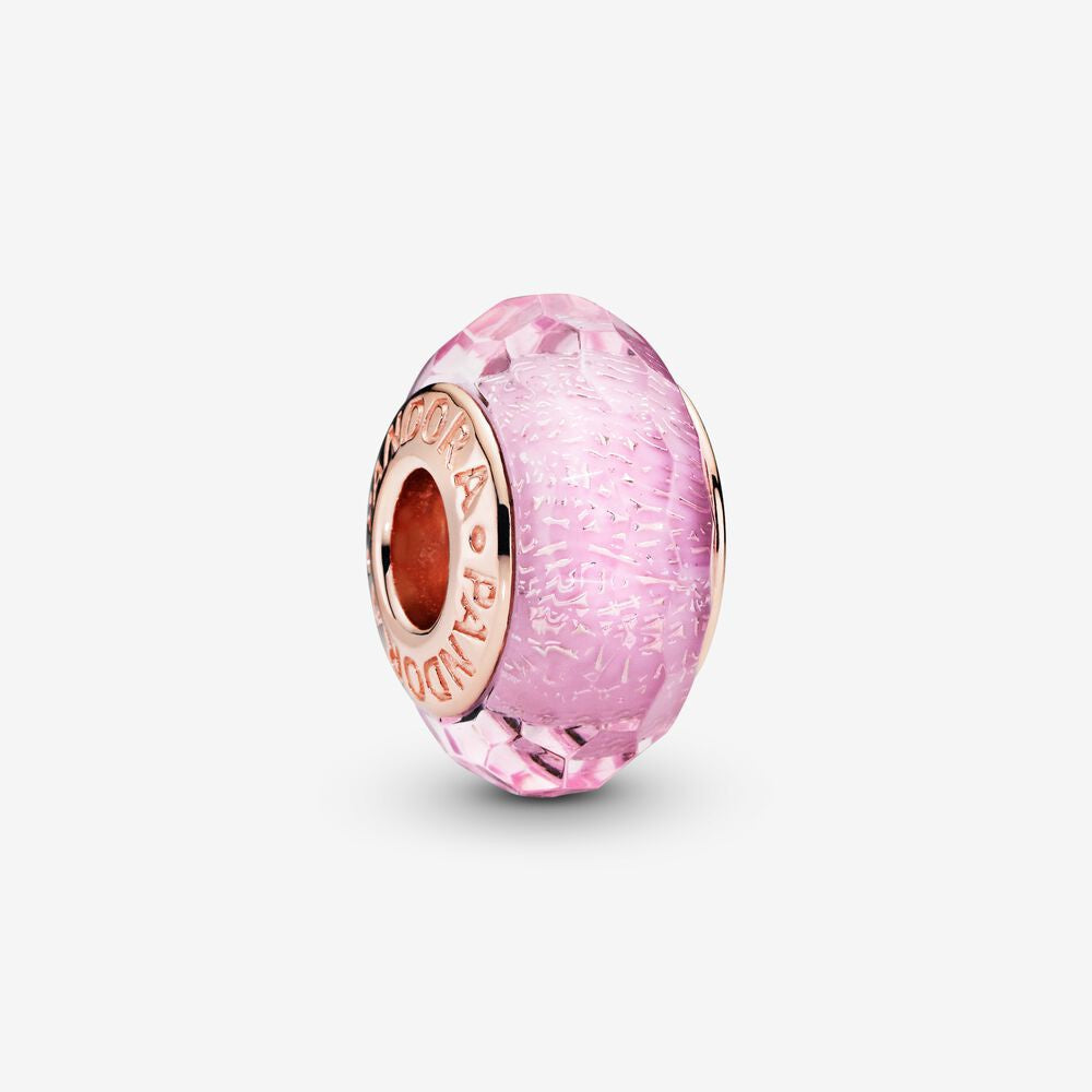 【Moments】PAN Pink Shimmer Faceted Murano Glass Charm 925 silver 791650 rose gold 781650