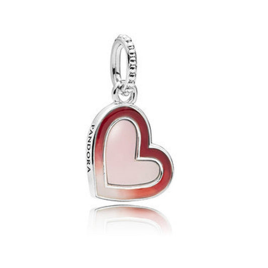 【Moments】Asymmetric Heart of Love Hanging Charm 925 silver 797820ENMX red