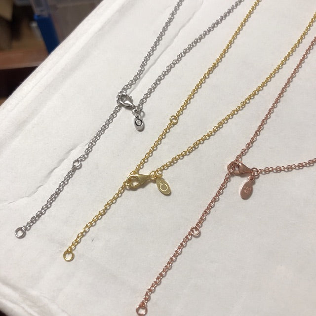 Pan Classic Cable Chain Necklace Rose gold Anchor Chain necklace 925 silver chains