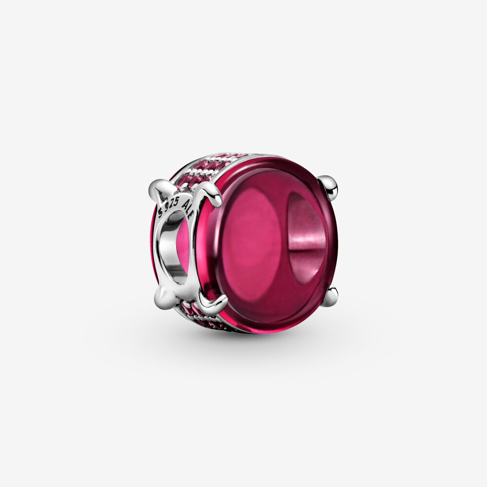 【Moments】Pan Green Oval Cabochon Charm pink blue Fuchsia rose red 925 silver 789309C02 789309C01 799309C02 799309C01 rose gold