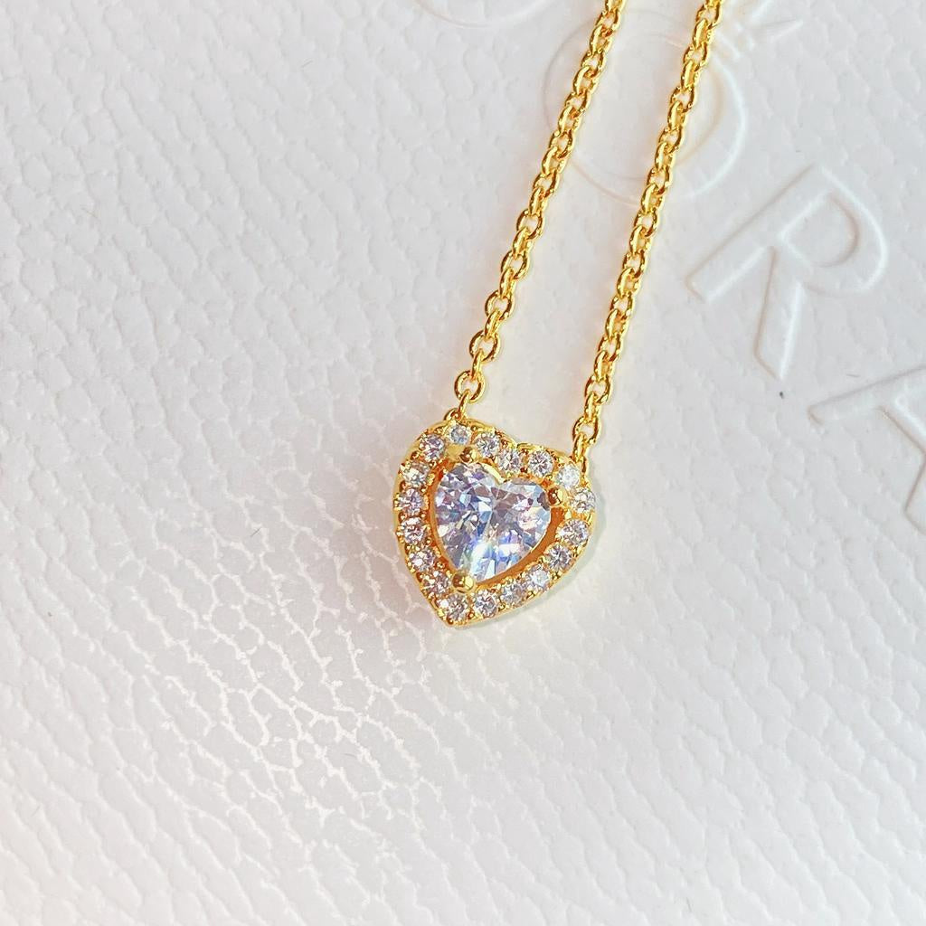 PAN Elevated Heart Necklace 925 silver Timeless Necklace for women diamond 398425C01 398425C02 398425C03