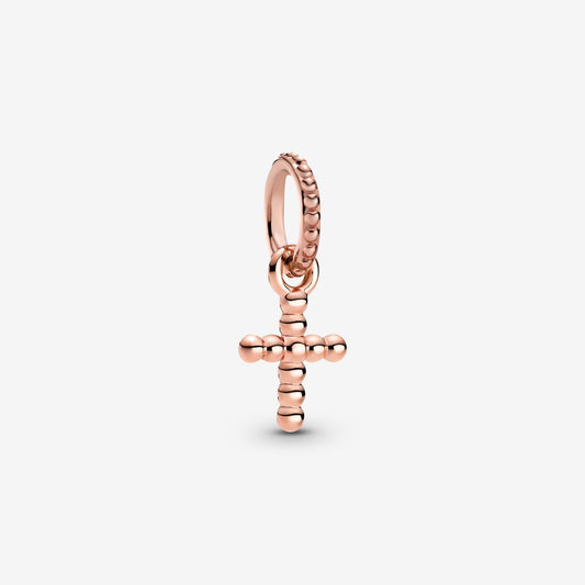 【Moments】Pan Beaded Cross Dangle Charm 789332C00 rose gold pendant 2021