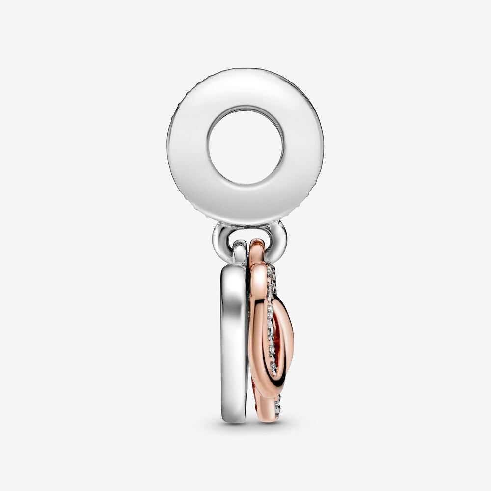 【Moments】PAN Sparkling Infinity Heart Dangle Charm 788878C01 925 silver pendant pink rose gold