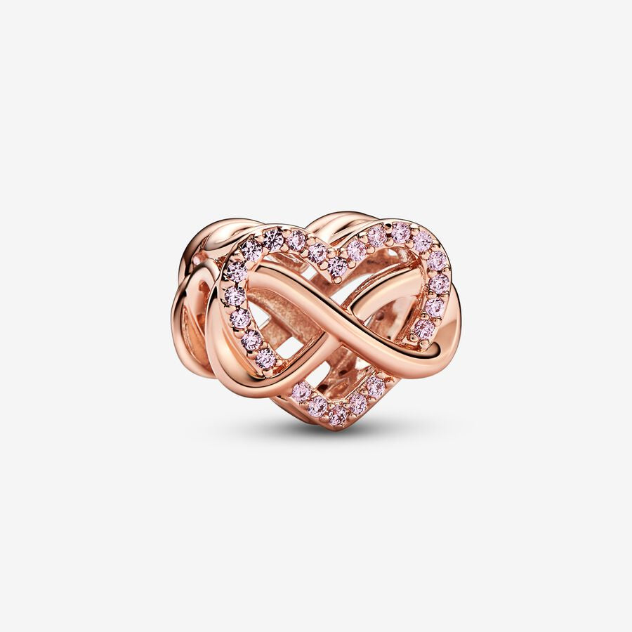 【Moments】Pan Family Infinity Red Heart Charm Rose gold Pink 925 silver Rose gold 782246C01 792246C01