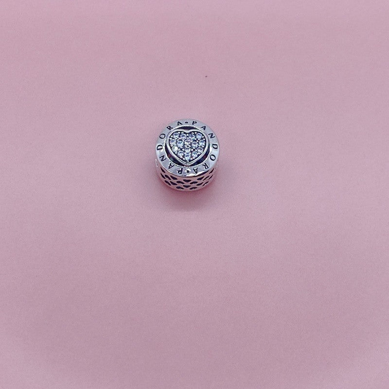 【Moments】Pan Logo Love Charm 925 Silver for women 796218CZ heart